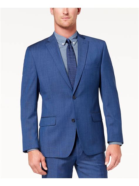 michael kors men's classic fit navy mini grid suit|Michael Kors Mens Mini Grid Two Button Formal Suit Navy .